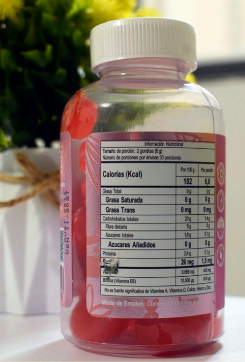 biotina gomas trasera